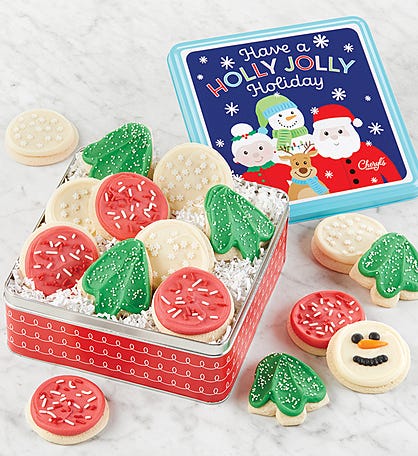 Holly Jolly Gift Tin - Holiday Cut-Outs
